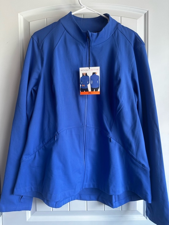 Spyder Jackets & Blazers - Spyder Active Women’s Blue Track Jacket Full Zip Mesh Zip Pockets XXL NWT